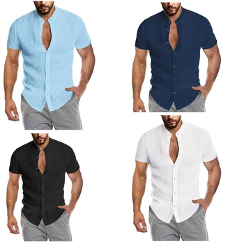 Мъжка риза с къси ръкави 2021, Мъжки Обикновена Риза с къси ръкави, Брандираната Мъжка Риза с Къси ръкави, Лятна Риза, Мъжки Дрехи Азиатския Размер M-3XL, Новост За Бягане