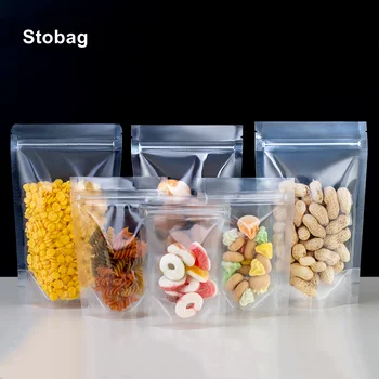 Чанта за опаковане на храна СтоБаг прозрачен Зиплок обгръщащ струва Нагоре ясен за съхранение на Гайки Закуски Сушени плодове Чай бонбони Направен по Поръчка на Лого на Едро