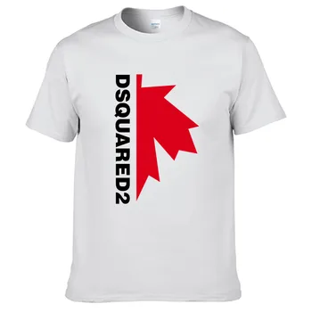 2022 Нова Тениска с Изображение на Червени Кленов Листа За Мъже, Ограничен Издание, Унисекс, Брандираната Тениска с Логото на D2, Памучни Зашеметяващ Блузи с Къс Ръкав