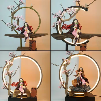 35 см led лампа Аниме Demon Slayer Kamado Nezuko Фигурка PVC са подбрани модел декорация на дома, декор, рожден ден, подарък за коледа