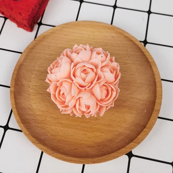 Нов 3D Букет Рози Силиконови Форми направи си САМ Украса на Тортата Мухъл Занаят Сватбена Торта Cupcake Инструменти За Печене Смола Мухъл HC0371