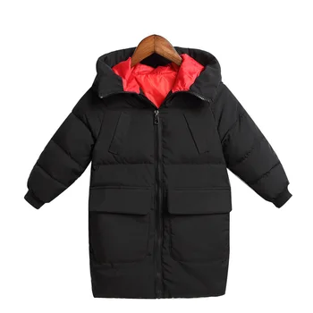 Нови зимни детски якета и анораци от 3 до 12 години, връхни дрехи за момчета и момичета, ветроупорен палто с качулка, съвременни модни дълги дебели паркове за деца