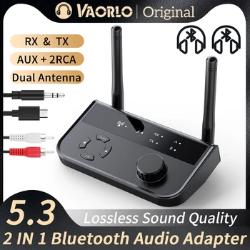 VAORLO 2 В 1 Bluetooth 5,3 Аудио Предавател, Приемник Многоточечное Свържете 3.5 мм AUX вход 2 RCA Стерео Музикален Безжичен Адаптер Ключ