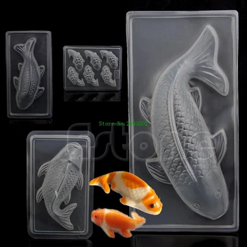 Новата 3D Риби Кои Пластмасов Торта С Форма на Желе, Ръчно изработени Sugarcraft Мухъл направи си САМ
