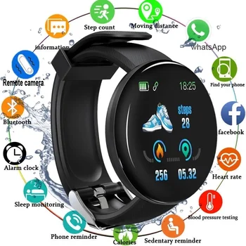 D18 Sport Smart Watch Do Fitnessu Z Przypomnienie O Wibracjach Połączeń Wiadomość Push Krwi Monitorowanie Ciśnienia Best 