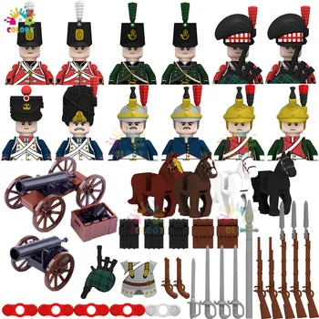 WW2 Военни Наполеоновите Френски Фигурки Строителни Блокове Средновековен Британски Войници Рицар Армейските Тухли Играчки За Коледни Подаръци за Деца