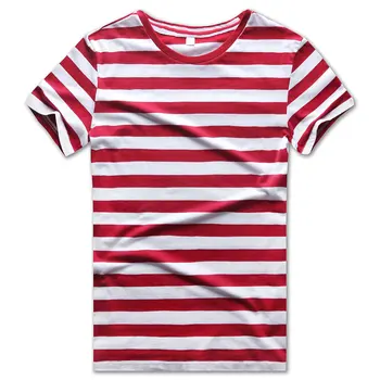 Zecmos Червена Бяла Тениска в Розово Райе за Жени, Летни Кръгли Тениски с Къс Ръкав за Жени, Ежедневни Летни Стръмни