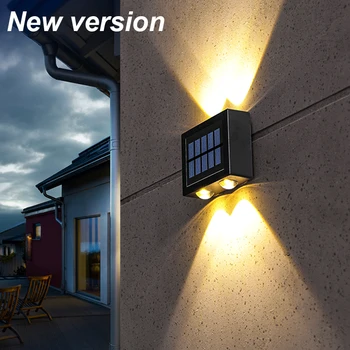 НОВИТЕ Слънчеви LED осветление Стена Водоустойчив Дворна Ограда Украса на Слънчева Енергия, с монтиран на стената Лампа За Външен Двор Stree Двор