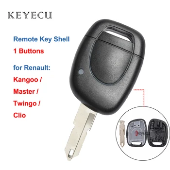 Keyecu Подмяна на Дистанционно на Ключа на Автомобила Калъф за Ключове Рамка 1 Бутон за Renault Twingo, Clio, Kangoo Master С Празни Острие