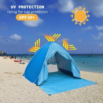 3-4 Открит Къмпинг Палатка Автоматична Instant Всплывающая Палатка UV-Защита на Палатка Слънцезащитен Сенник за Къмпинг, Плаж, Двор,