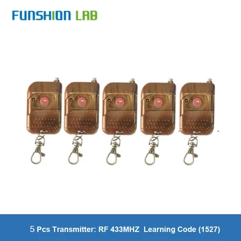 FUNSHION 5 бр. Универсално Дистанционно Обучение Код 433 Mhz Предавател За Отваряне на гаражни врати, Електрически Врата Ключодържател Ключ