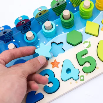 Стифиране блокове Игри и пъзели Детски и бебешки играчки, Цветни мультяшная анимация 3D Дървени пъзели Обучение и възпитание на деца,