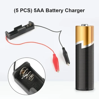 5 бр. Мощност на Притежателя на Батерията Кутия за Подмяна на 1 Слот Батерии Тип АА Контейнер с Щипка тип 