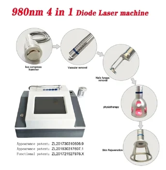 4 в 1 980 nm-Диоден Лазерен Апарат За Лечение на Гъбична Инфекция на кожата на Изображение Премахване на Съдови Вени Лазерно Устройство За Физиотерапия-074