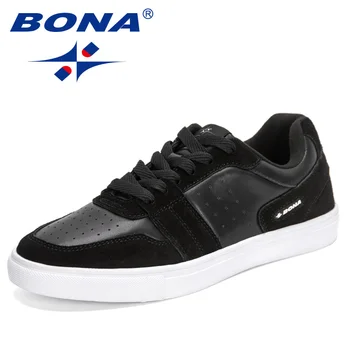 BONA/Новост 2022 година, дизайнерски универсална ежедневна меки обувки дантела, мъжки Проста пролетно-летни обувки за скейтборд, мъжки обувки за събуждане