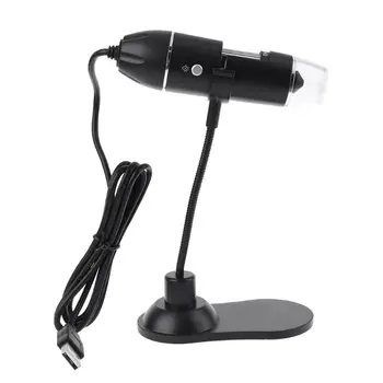 USB Цифров Микроскоп 8 LED 1000X Електронен Ендоскоп Зуум Камера с Лупа за Лаптоп със Стойка Държач