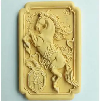 PRZY силиконова Правоъгълна, коне, облак украса на торта с шоколад форма за бонбони fandont