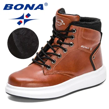 BONA/Новост 2023 г.; Дизайнерски луксозни Маркови Обувки с високо качество; Нови улични Зимни обувки на неподвижни и устойчива на износване подметка; мъжки обувки; Топли