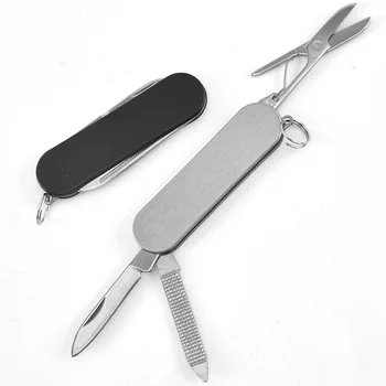 Швейцарски армейски нож, сгъваем нож, мултифункционален мини преносим нож, Открит нож от неръждаема стомана