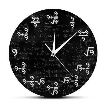 Математическо уравнение Деветки Математически Стенни часовници с Формули 9s Модерните Стенни часовници Математически Клас, с монтиран на стената арт Декор