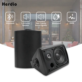 Herdio 5,25 Инча 200 W Bluetooth Външни Високоговорители с купольным Твитером Всепогодная Жичен Стенни Системата Bluetooth версия 4.0