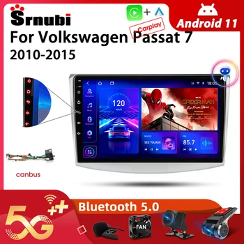 Srnubi Android 11,0 Автомобилен Радиоприемник за Volkswagen Passat 7 2010-2015 Мултимедиен Плейър 2Din 4G Навигация Carplay DVD Главното устройство
