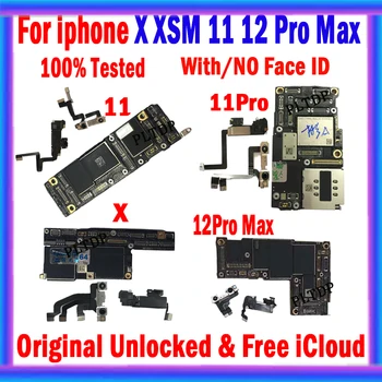 За iPhone X XR XS-XS MAX 11 Pro MAX 12 Pro Max дънна Платка с/Без идентификатор на лицето, с система IOS Без идентификатор на сметката Логическа такса, Добра работа