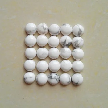 Бял хаулит 8 ММ добро качество от естествен камък през цялата чар кабошон топчета за бижута, модни камъни 50 бр./лот търговия на Едро, Без дупки
