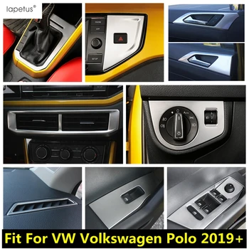 Аксесоари От Неръждаема Стомана За VW Volkswagen Polo 2019 -2022 Изход ac Стълбищен Прозорец, Бутон На Светлина Дръжка на Капака на Купата Покритие
