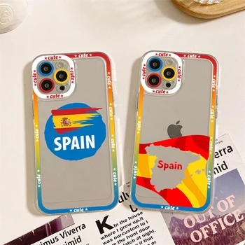 Испания Испански Флаг Калъф за Телефон за iPhone 11 12 13 Mini Pro Max 14 Pro Max Калъф във формата на миди