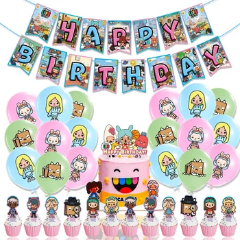 Балон Toca's Life, Украса за Парти в чест на рождения Ден, Банер, Topper за Торта, Играчки за Детската Душа, Вечерни Аксесоари