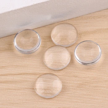 reidgaller 100шт прозрачен кабошон от прозрачно стъкло 8 мм, 10 мм, 12 мм и 14 мм плоска задната част на кръгъл купол бижута