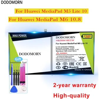 Батерия DODOMORN HB299418ECW за Huawei MediaPad M5 Lite 10 BAH2-W19/M5 Pro 10,8 CMR-W19 CMR-AL09 BAH2-L09 + номер за проследяване