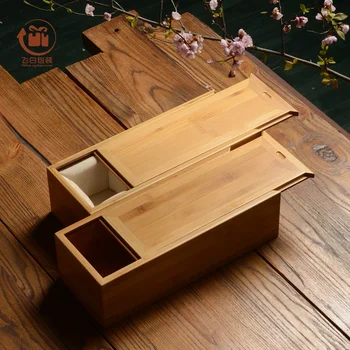 Натурален Бамбуков Органайзер Занаятите Jewelry Case Притежателя на правоъгълен книжен свитък кутия